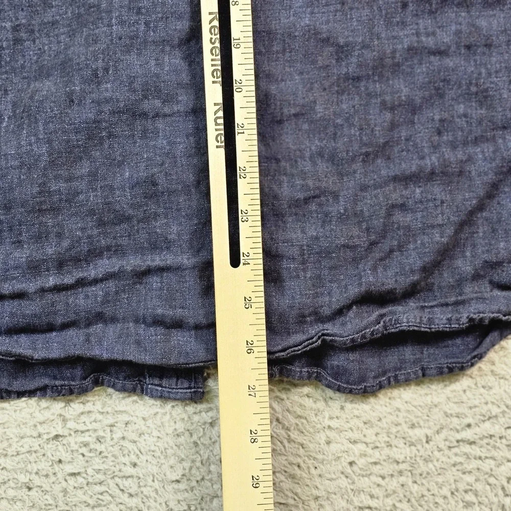 Banana Republic Shirt Mens XL Blue 100% Linen Long Sleeve Button Up‎ Casual